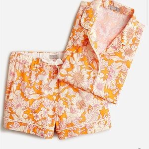 J. Crew Orange Floral Pajama Set